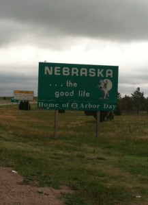 State #1: this sign about tore up my car.  It snuck up on me and is a very unassuming sign.  Kinda like, "Hey, looks like you're entering Nebraska.  It's a pretty long state. "