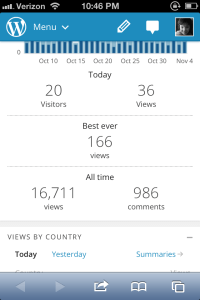 All of a sudden, I lost a view!  Down to 166 views.  How is that possible?!