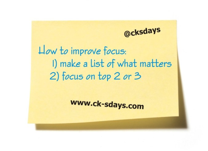 improve focus